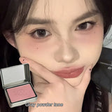BLACKNANA Square Iron Box Single Color Blush Cream Low Saturation Gray Pink Long-lasting Makeup Tender Rouge