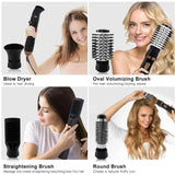Hatteker EU 4-Head Hair Dryer Hot Air Brush Strong Wind Electric Straightener Curler Roller Comb Blower Styling Tool for Women