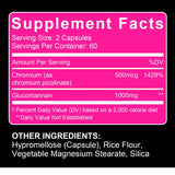 Glucomannan and Chromium Picolinate Supplements, Supports Gut Health, Fat Burning, Energy Metabolism, Weight Management,