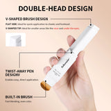 Lakerain Color Changing Foundation Stick Full Coverage Matte Finish Dual-Ended Brush & Stick Waterproof Smooth Foundation Makeup