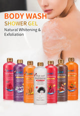 1000ml Lavender Kojic Acid AHA Shower Gel Deep Cleansing Brighten Skin Scrub Body Wash Exfoliator Body Care Fragrance Skincare
