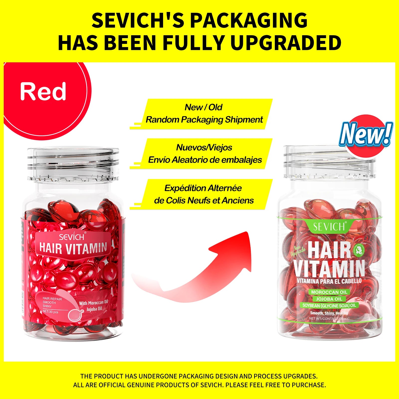 Fast Moisturizing Hair Vitamin Capsule 30pcs/bottle Sevich Smoothing Silky Keratin Complex Oil Nourishing Moroccan Hair Care Oil