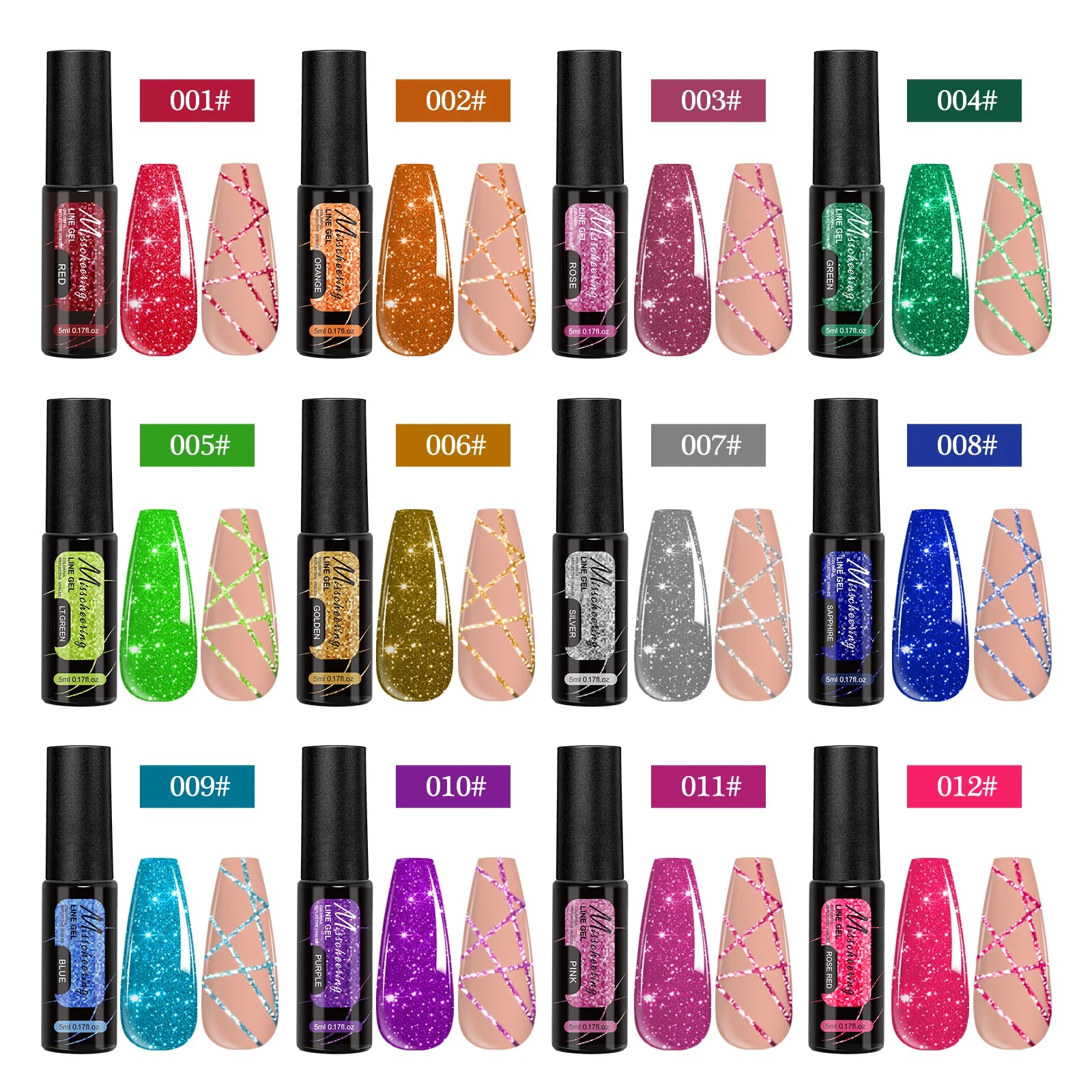 5ml Fluorescent Diamond Line Gel Shiny Painted Gel Nail Polish Semi-Permanent UV Gel Polish Varnish DIY Nail Art Design Salon
