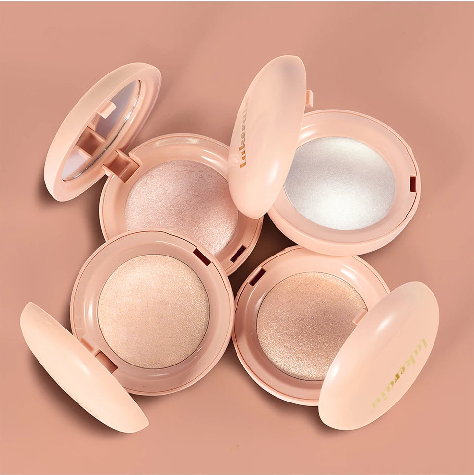 LongLasting Waterproof Face Highlighter Powder Instant Silky Skin Glow Baked Shimmer Illuminator Makeup Contouring Glitter
