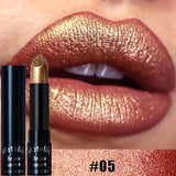 Diamond Pink Lipstick Metallic Glitter Lipstick Waterproof Shiny Pearlescent Dark Blue Red Matte Lip Gloss Halloween Lips Makeup