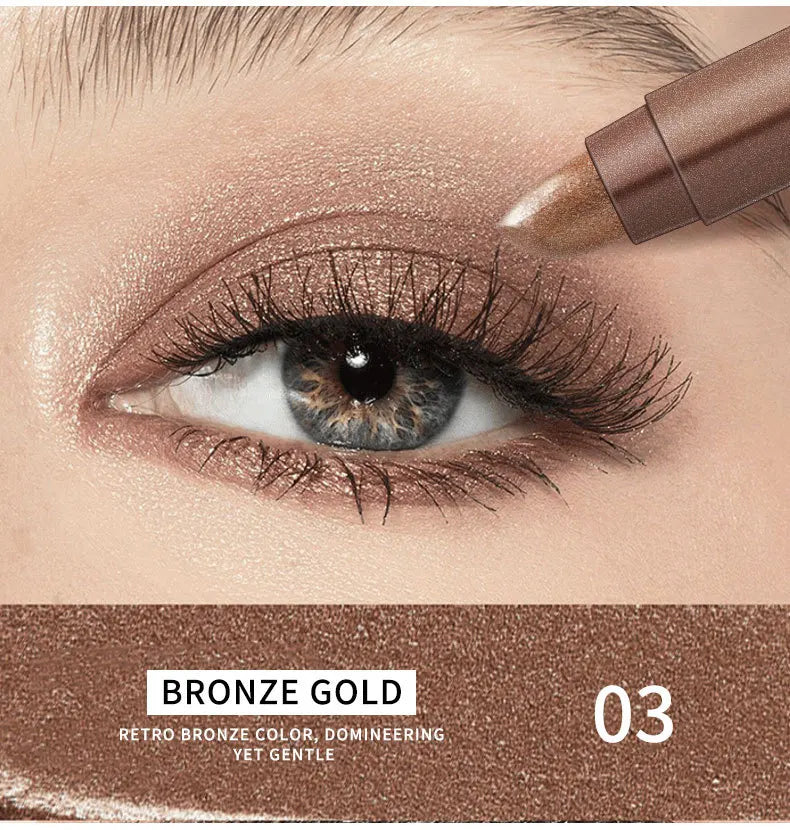 Double-ended Eyeshadow Pen Eyeliner Multiuse Shimmer Shadow Pearlescent Glitter Brightening Longlasting Waterproof Sweat-proof