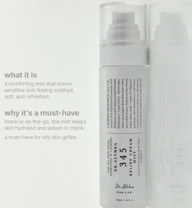 Original Dr.Althea 345 Relief Cream Mist 147 Antioxidant Whitening Cream Moisturizing Intensive Repair Original Essence Mist