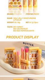 3-Piece Lip Balm Lipstick Base Lip Balm Makeup Natural Plant Anti-Scratch Lip Care Petroleum Jelly Lip Balm