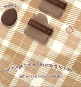 GECOMO 6 PCS Chocolate Powder Puff Set, Wet And Dry Sponge, Soft Leather Flocking Makeup Cushion