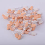 100PCS Disposable Double-Headed Eye Shadow Sponge Applicators 6.5cm with Container for Eyeshadow Stick