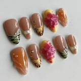 24 false nail pieces shipped randomly, Instagram-style false nails, wearable full-coverage almond-shaped press-on nails.