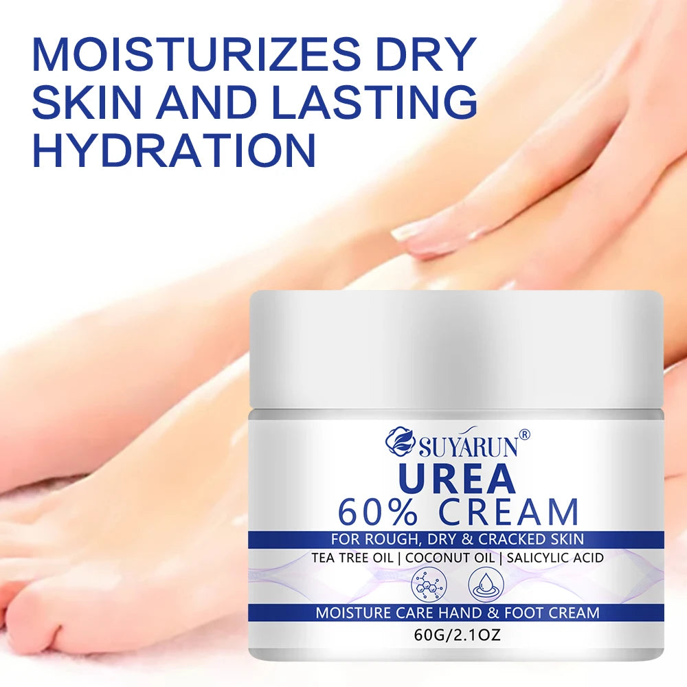 SUYARUN 60% Urea Foot Cream for Cracked Heels & Dry Skin - Intensive Moisturizing Treatment, Callus Remover, Diabetic Foot Care.