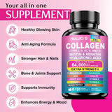 High Strength Collagen Complex, with Biotin, Hyaluronic Acid, Antioxidant, for Firm Skin, Strong Joints, Bone, Hair and Nails