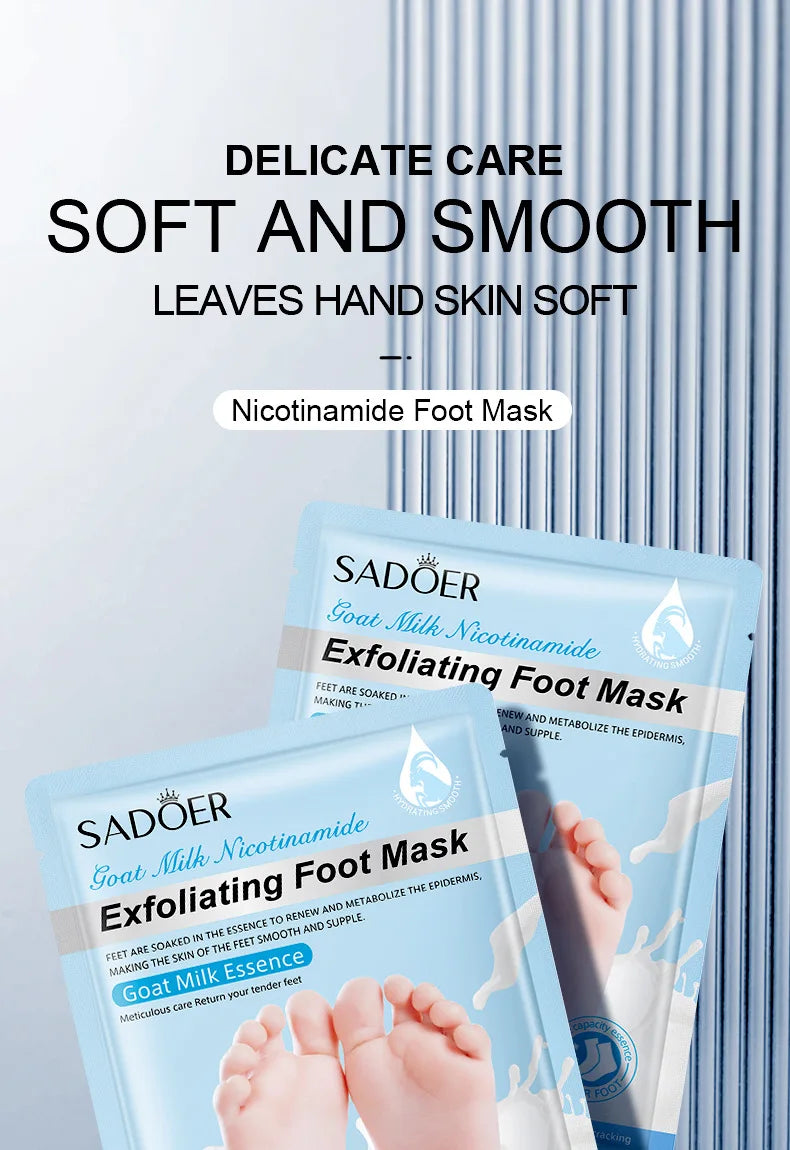 SADOER  Exfoliating Feet Mask Exfoliating Foot Peel Mask Socks Pedicure Peeling Dead Skin Remover Feet Mask Peel Moisturizing
