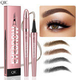 Four Claw Liquid Eyebrow Pen Waterproof Sweatproof Long Lasting 3D Wild Brow Microblading Makeup for Beginners