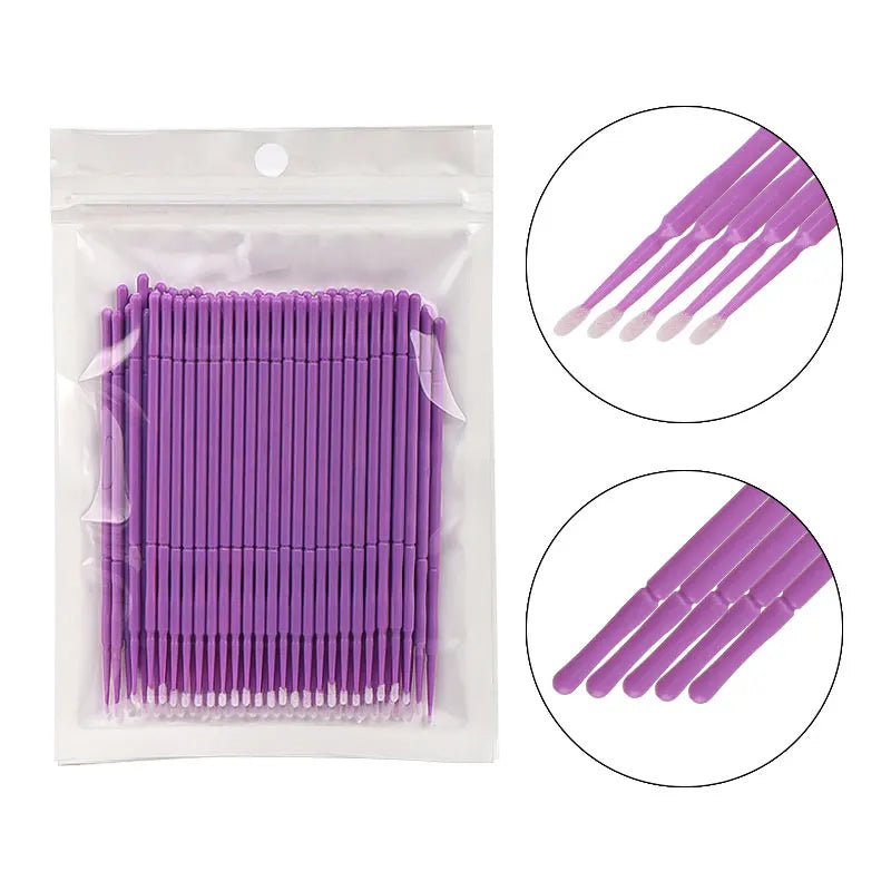 100PCS/Bag Bamboo Eyelash Extension Cleaning Swabs Lash Lift Glue Remover Applicators Microblade Makeup Micro Brushes Tools
