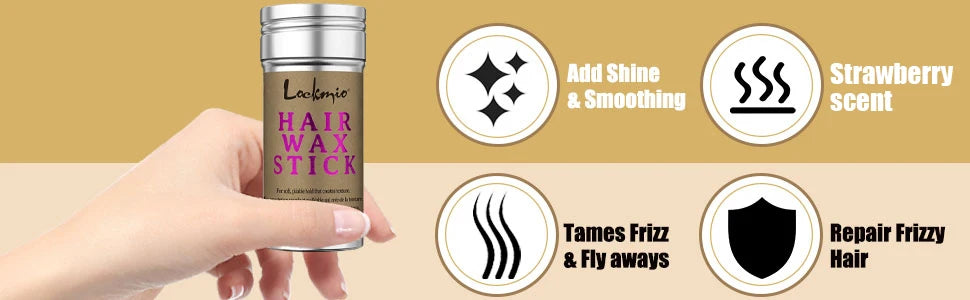 Baby Bangs Styling Gel Hair Pomade Edge Control Wax for Wig Women 24 Hour Long Lasting Hairline Shape Cream Solid Hair Wax Stick
