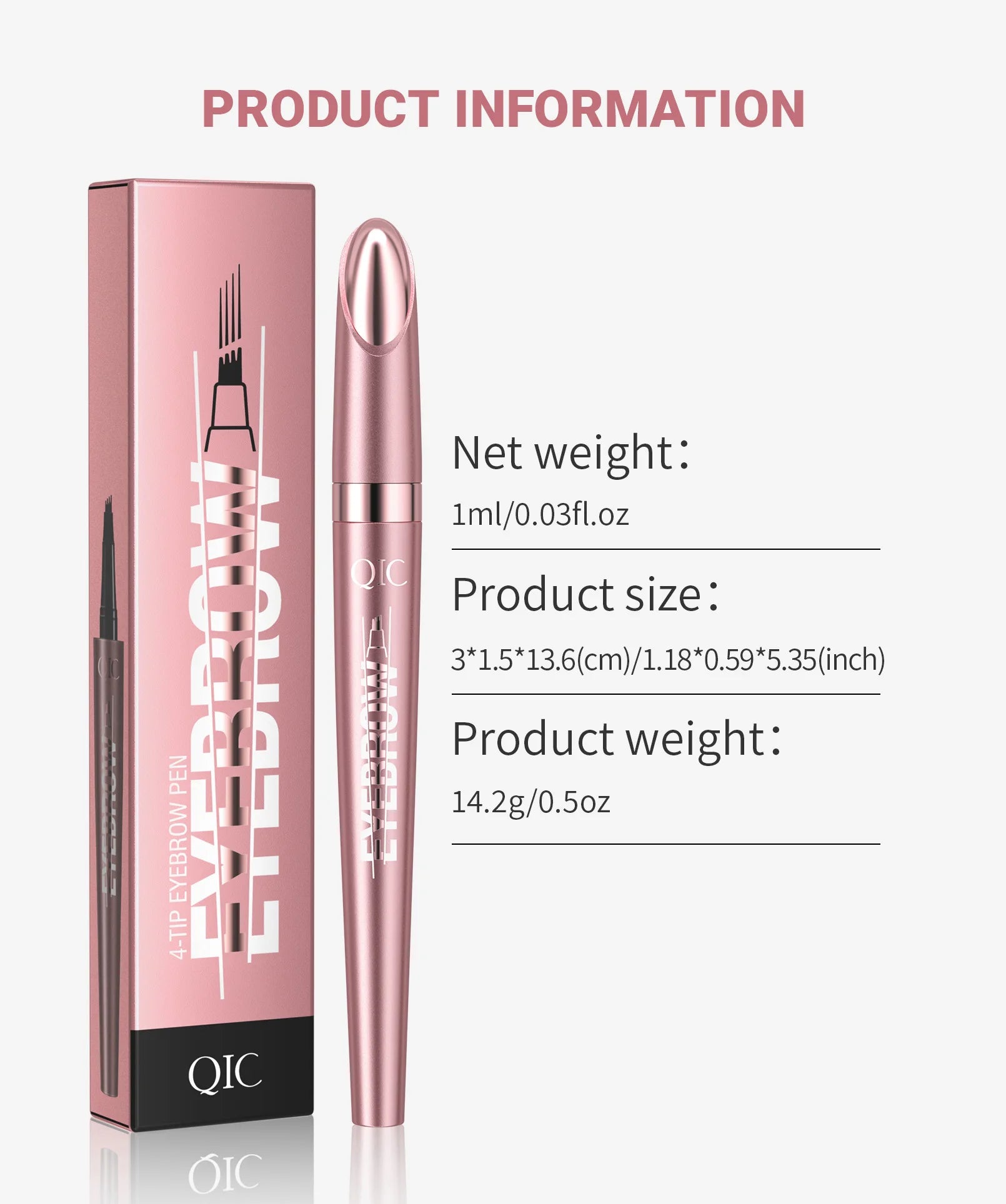 Four Claw Liquid Eyebrow Pen Waterproof Sweatproof Long Lasting 3D Wild Brow Microblading Makeup for Beginners