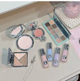 NICEKEY Pink Ballet Makeup Sets Include 4 Lip Mud,1 Blush,1 Pressed Powder,1 Eyes Palette,1 Contour Palette With Necklace Gift