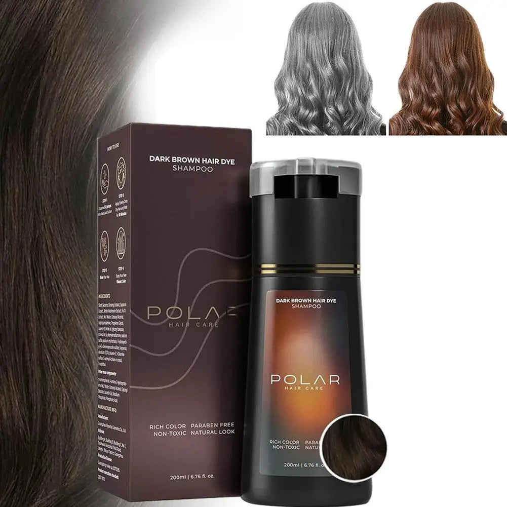 Hair Dye Shampoo For Gray Hair For Women Men Natural Hair Dye Kit Semi Permanent Hair Dye Shampoo Black Brown Purple 200ml