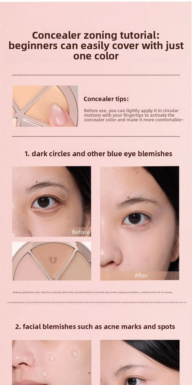 FLOWER KNOWS THE SWEETIE BEAR 4-Color Concealer Brighten Palette Covering Dark Circles Full Coverage Contouring Foundation