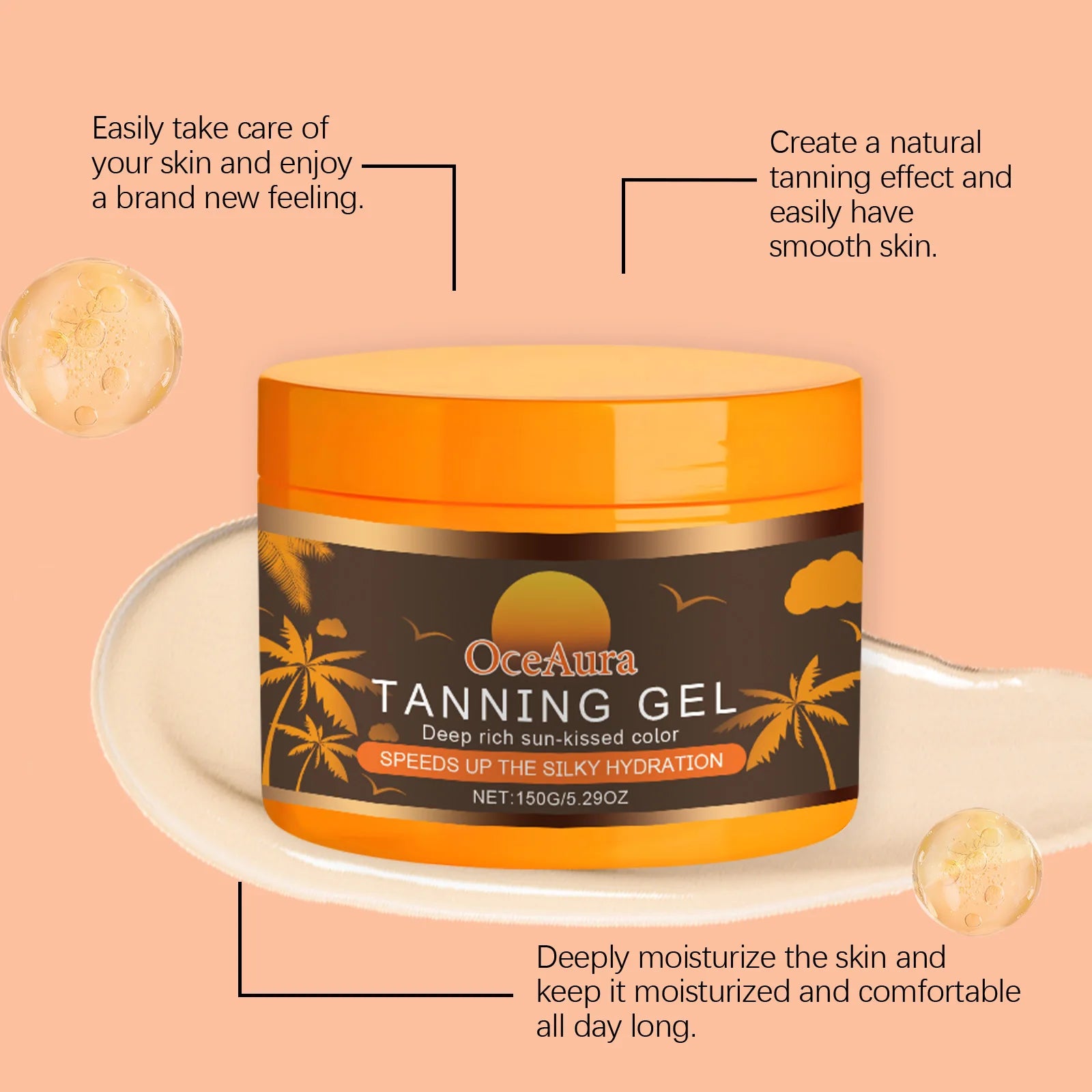 Intensive Tanning Gel Soothe Drying Redness Even Skin Tone Uv Protection Sun Tanning Oil Body Bronzer Accelerate Dark Skin Cream