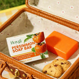 Persimmon Soap Bar for Body Odor Control, Handmade Persimmon Soap for Face and Body Wash, Gentle Smooth Deodorant Bath Soap 100g