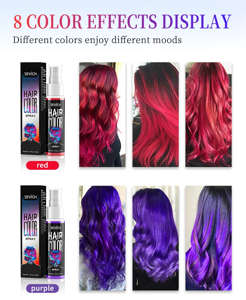 Temporary Hair Color Spray One-Time Hair Dyeing Instant Hair Salon Multi Color Hair Dye Makeup Chalk Washable DIY Party Styling