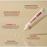 Korean 1988 Retinol Face Care Serum,Black Ginseng Niacinamide Vitamin C Moisturizing Firming Ampoule,Anti Aging Wrinkle Skincare