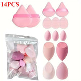 14PCS Set Makeup Sponge Professional Powder Puff for Foundation Blending Cosmetic Tools Beauty Accessories Soft Sponge