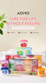 8 Pieces Vaseline Lip Balm Set Rose Lemon Flavor Moisturizing Anti-Dry Crack Long Lasting Nourishing Lip Mask Lip Care
