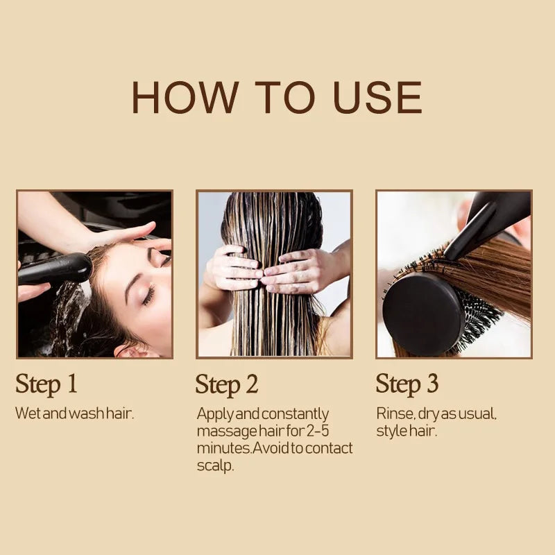 PURC No Steam Hair Mask Intensive Repair Dry Damaged Hair Smooth Silky Anti-Breakage Volumizing Hair Spa Treatment Conditioner