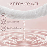 100% Cotton Disposable Face Towel Biodegradable Dry Face Wipes 50 Count/Box Thick Clean Facial Towel for Sensitive Skin 12x10 in