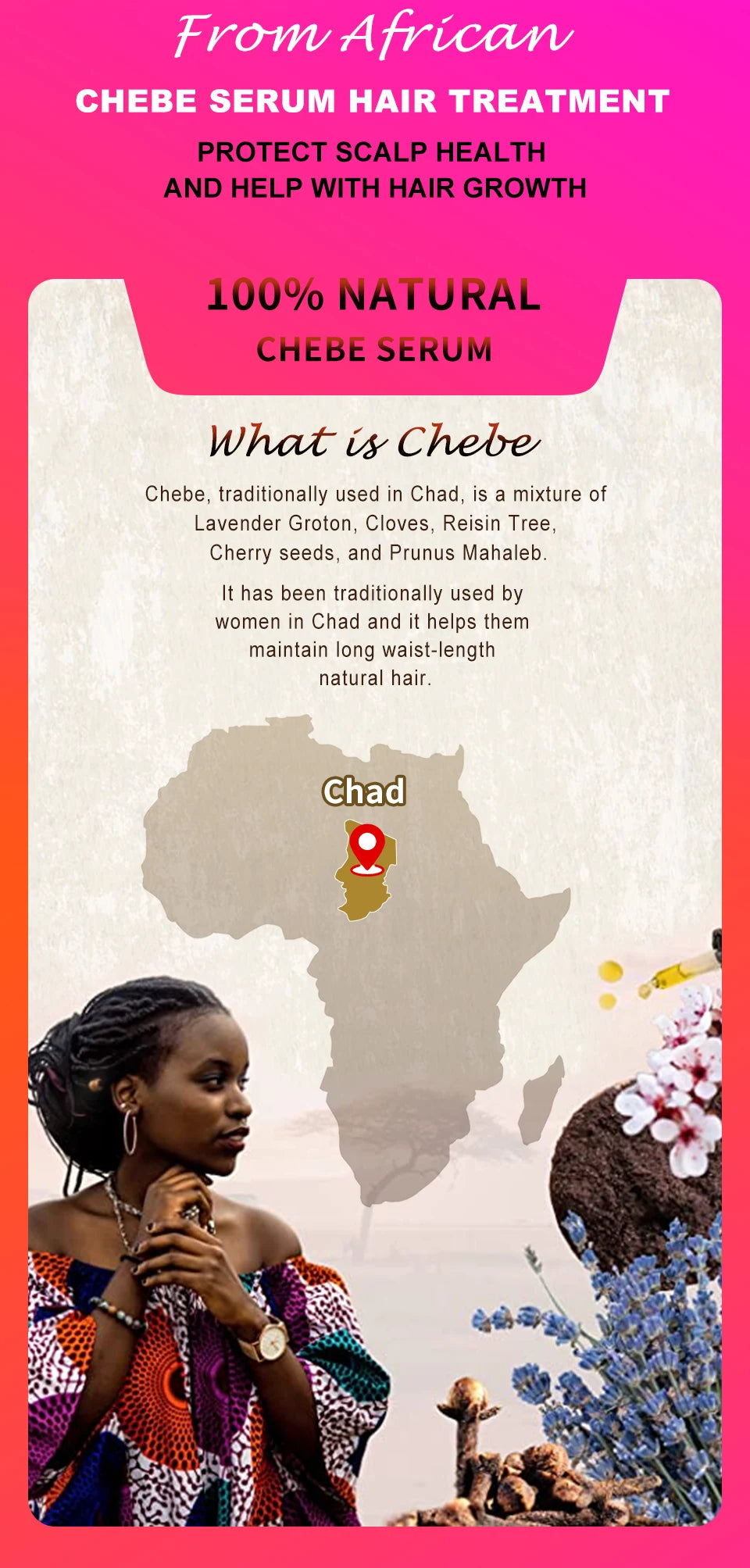 Fast Hair Growth Oil African Crazy Traction Alopecia Chebe Hair Mask Anti Hair Break Hair Strengthener Hair Loss Treatment Spray