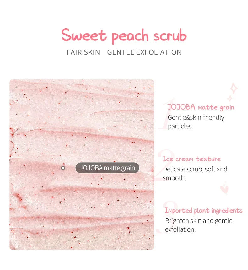 Fenyi Honey Peach Body Scrub Exfoliating Deep Clean Moisturizing Smooth Skin Remove Dead Skin Gentle Care for Face & Body