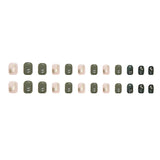 24 pieces of ins-style short press-on nails (square shape), paired with 1 piece of jelly glue and 1 nail file