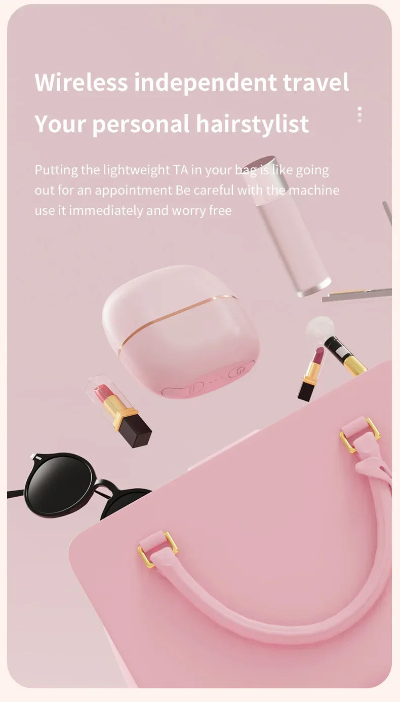 Portable Wireless Straightening Comb Mini USB Rechargeable Hair Straightener Brush Multifunctional Gentle Hair Styling Accessory For Travel Daily Use
