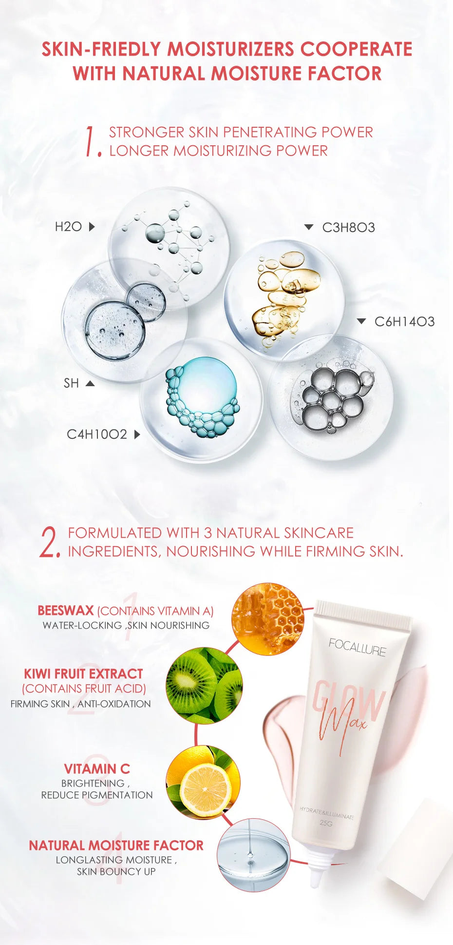 FOCALLURE Makeup Primer Oil Control Face Base Invisible Pores Cream Before Makeup Moisturizing Foundation Primer Cosmetics