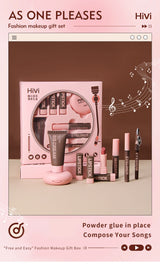 Women's Christmas makeup set, 9 lipsticks & powder press &BB cream & eyebrow pencil & mascara & eyeliner set,for women and girls