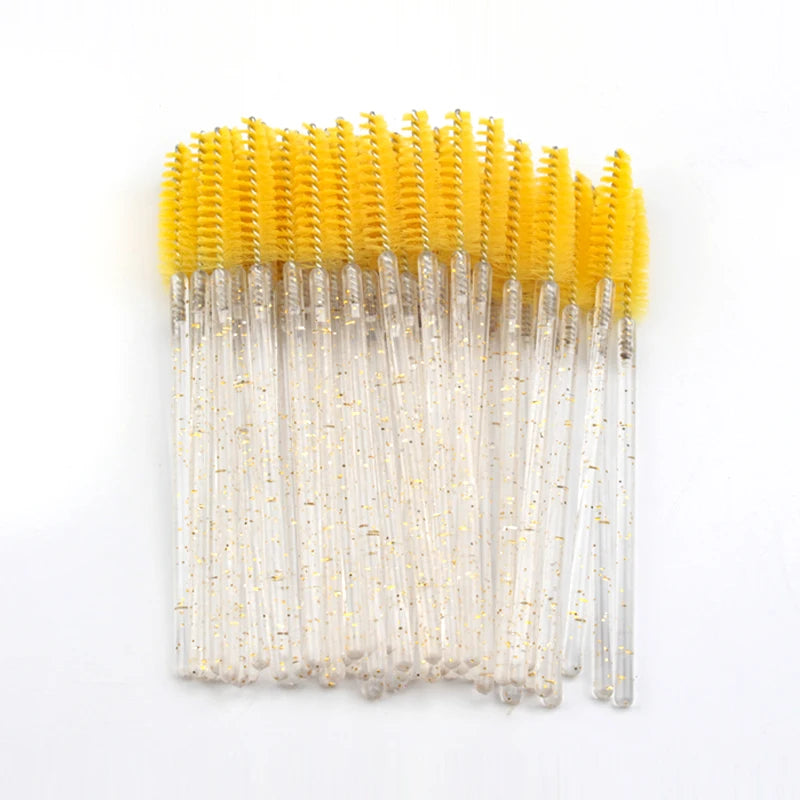 25/50/100 Pcs Eyelash Brushes Mascara Wands Eyelash Makeup Brush Spoolies for Eyebrow Eye Lash Extension Removing Beauty Tools