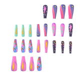 Transform Your Nails With 24pcs Extra Long Stiletto French Style Modern Classic Simple BLACK Solid Color Full Cover Fake Nail Ki