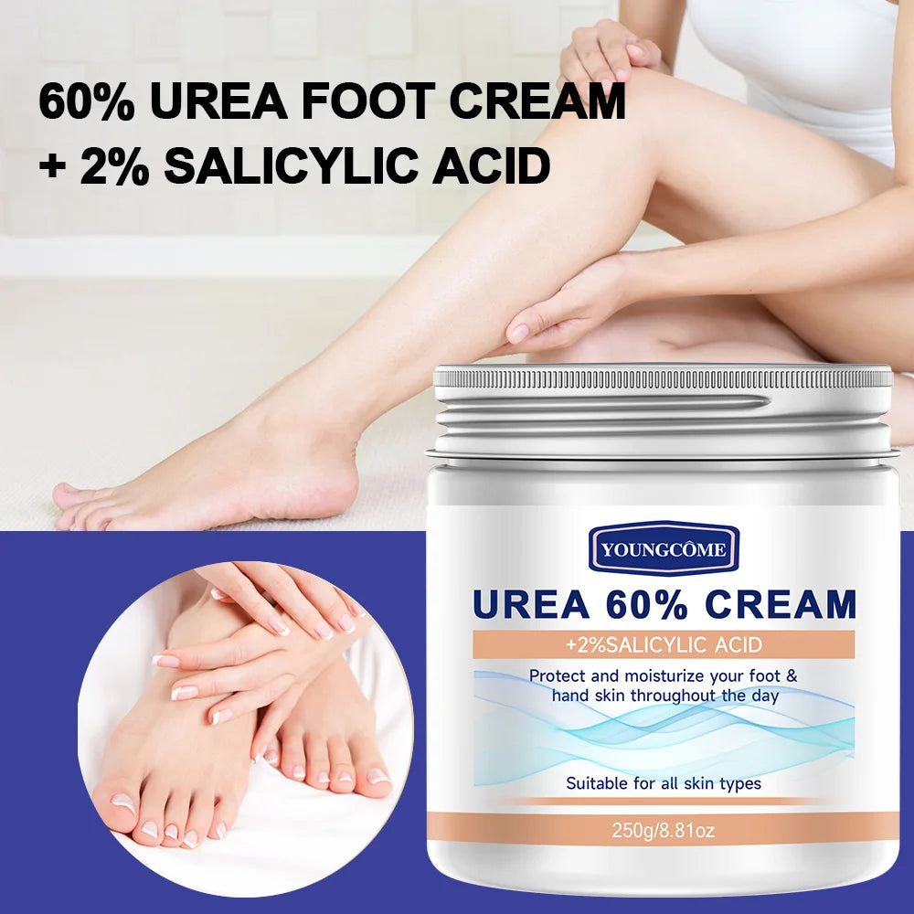 YOUNGCOME 60% Urea Cream+2% Salicylic Acid Moisturizing Foot Care Cream Can Moisturize Your Foot Improving Dryness and Roughness