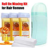 Roll On Waxing Kit With Wax Cartridges And Wax Strips 3 In 1 Soft Wax Heater Kit Hair Removal Wax Wax Paper Waxing Kits Warmer