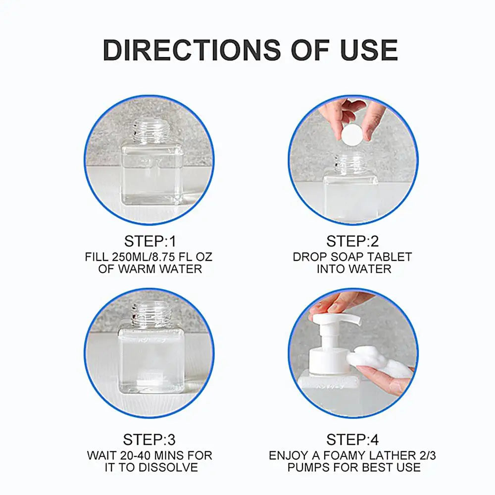 Hand Soap Tablet Refills 8pcs Foaming Hand Wash Tablet Refills Refreshing Fragrance Hand Washing Tool for Business Trip Travel