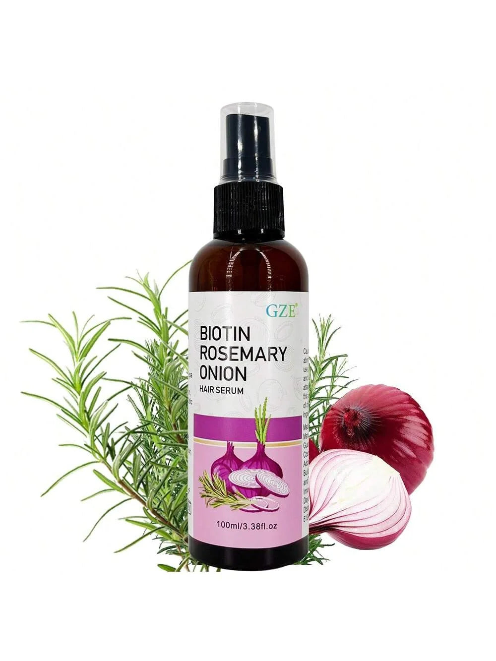GZE Biotin Rosemary Onion Hair Serum Moisturizing Hair Serum Strong Hair Heat Protection Anti-Breakage For Dry And Damaged Hair