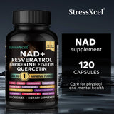 NAD+ Supplement with Resveratrol - Boost NAD+ Levels, Energy & Anti-Aging Support - Superior Absorption, Vegan, 120 Softgels