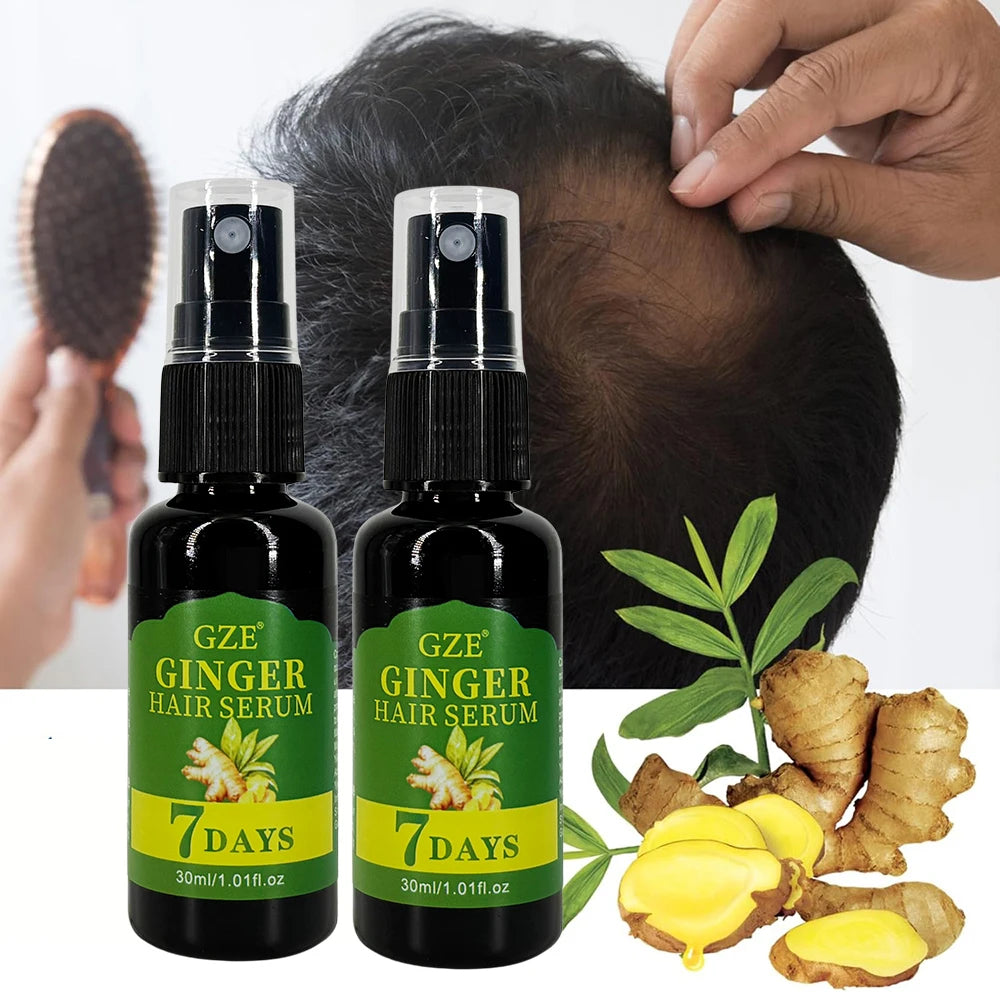 2 Pack GZE Ginger Hair Serum 7 Days Moisturizing Strong Hair