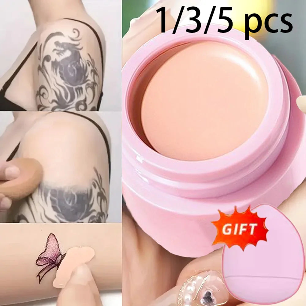 Buy 1 Get 1 Full Coverage Concealer Cream 5g – Waterproof, Long-Lasting, for Tattoos & Scars, Unisex, Skin-Safe, All Skin Types