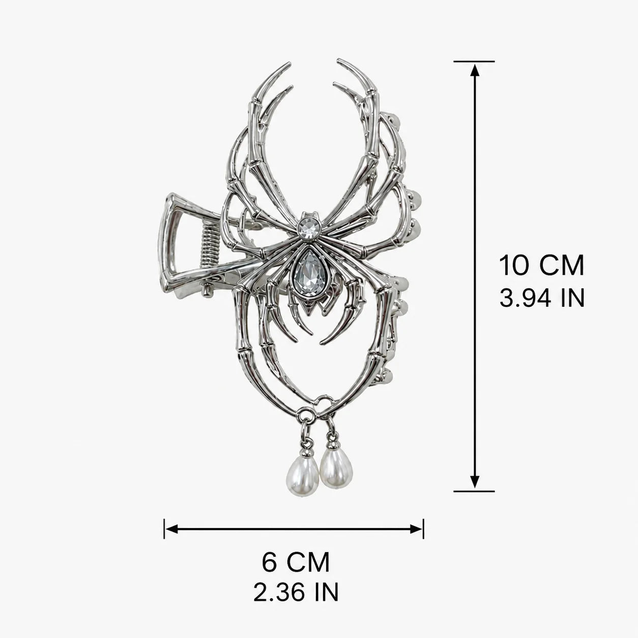 Spider Personalized Hair Clip Women Aluminum Alloy Hair Claw Pearl Pendant Rhinestone Festival Fashion Hair Accessories Girls