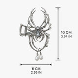Spider Personalized Hair Clip Women Aluminum Alloy Hair Claw Pearl Pendant Rhinestone Festival Fashion Hair Accessories Girls